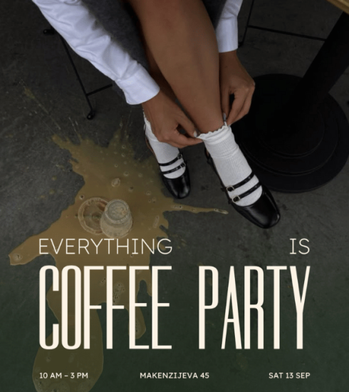 Vizual za najavu Everything is Coffee žurke u Emma kafiću
